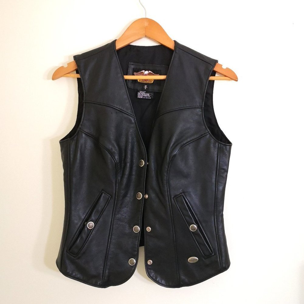 Harley-Davidson Women's Leather Vest Black‎ Size S